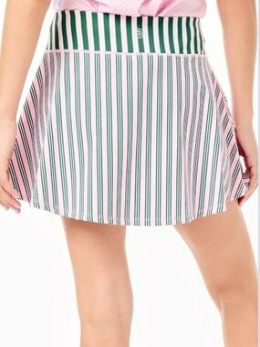 Addison Bay Pink & Green Striped Skater Skirt Sz XL Sporty Golf NWT